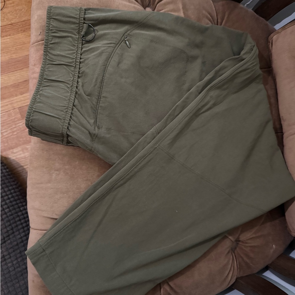 Alder Womens 2X Open Air Pants Olive green Pockets Elastic Waist Key Clip